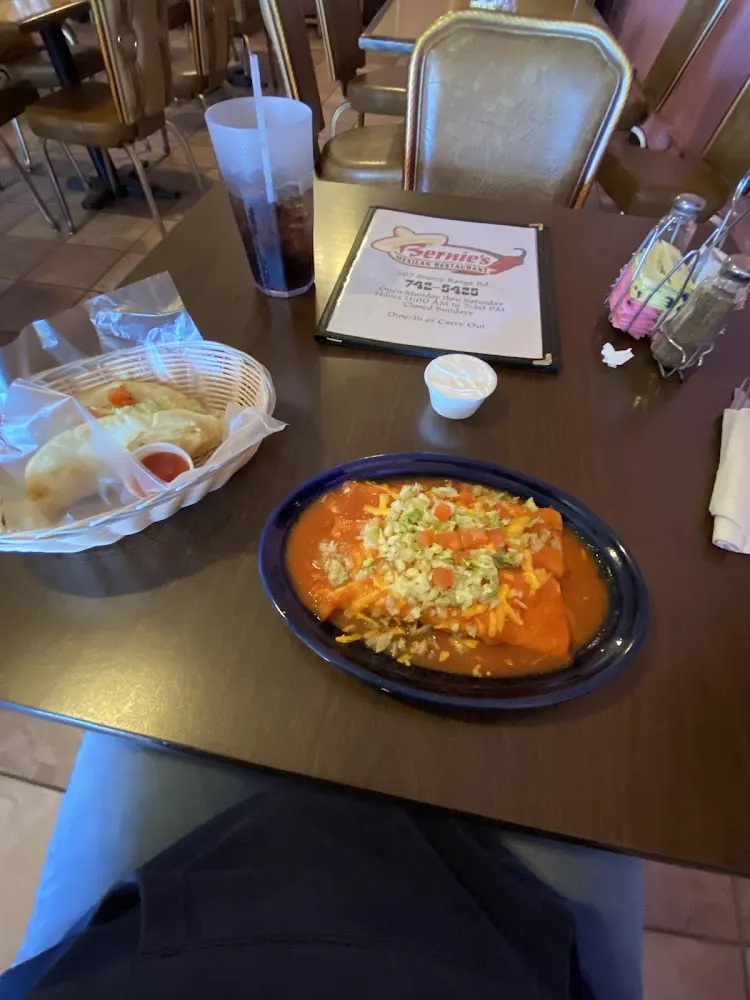 Enchiladas with Green Chili and Beef Tacos